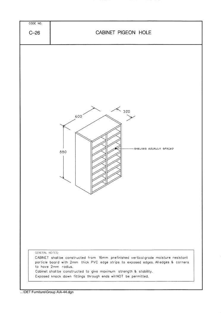 Fixed Cabinet, Pigeon Hole