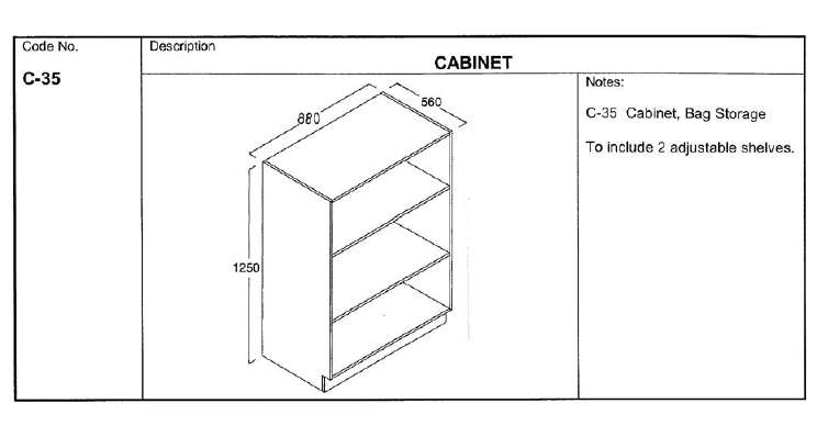 Cabinet, Bag Storage, Low