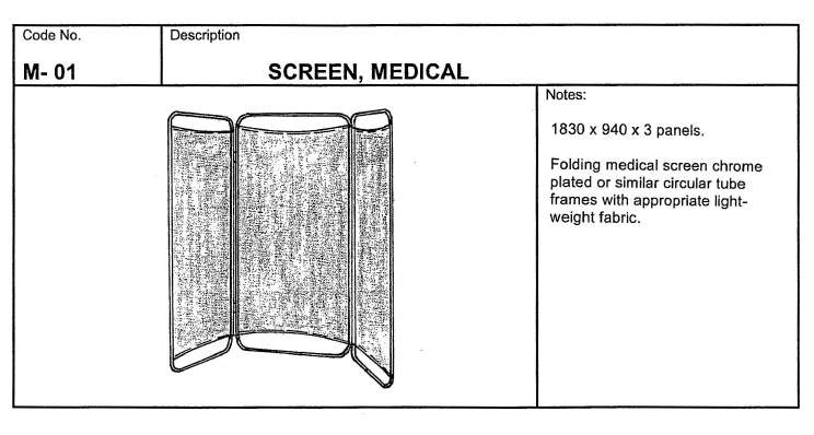 Screen, Medical, Three Fold Panel System