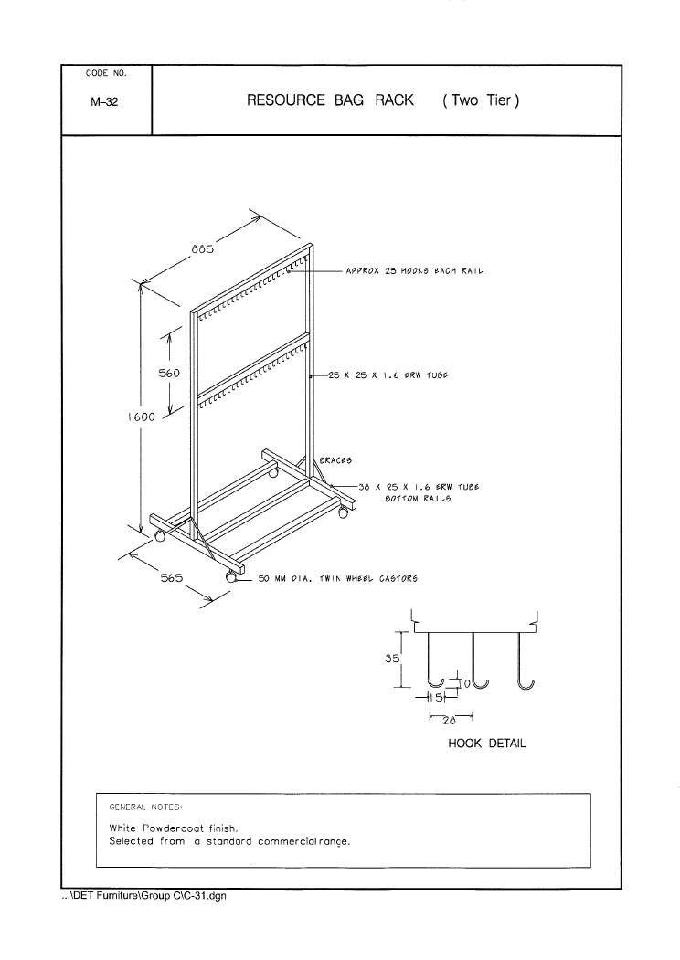 Resource Bag Rack, 2 Tier, Combination
