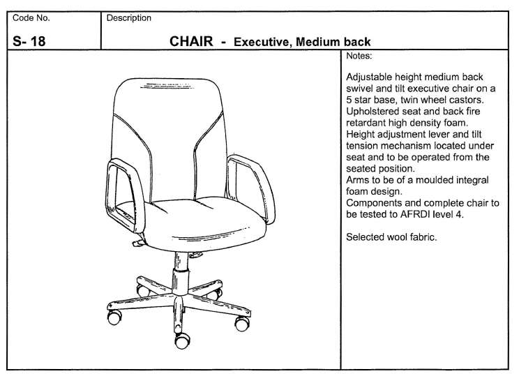 Chair, Executive, Medium back