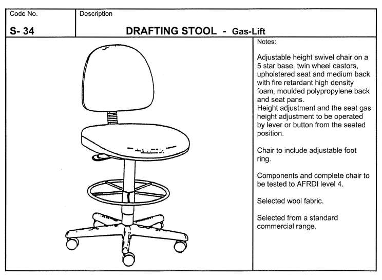 Drafting Stool, Gas-Lift