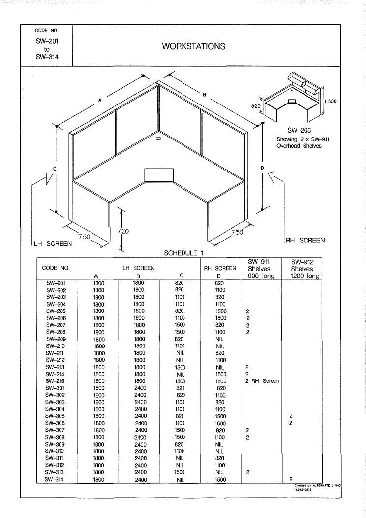 Workstation, LH 1800 x RH 2400, LH Screen 1800 long x 820 high, RH Screen 2400 long x 1500 high with 2 shelf units.