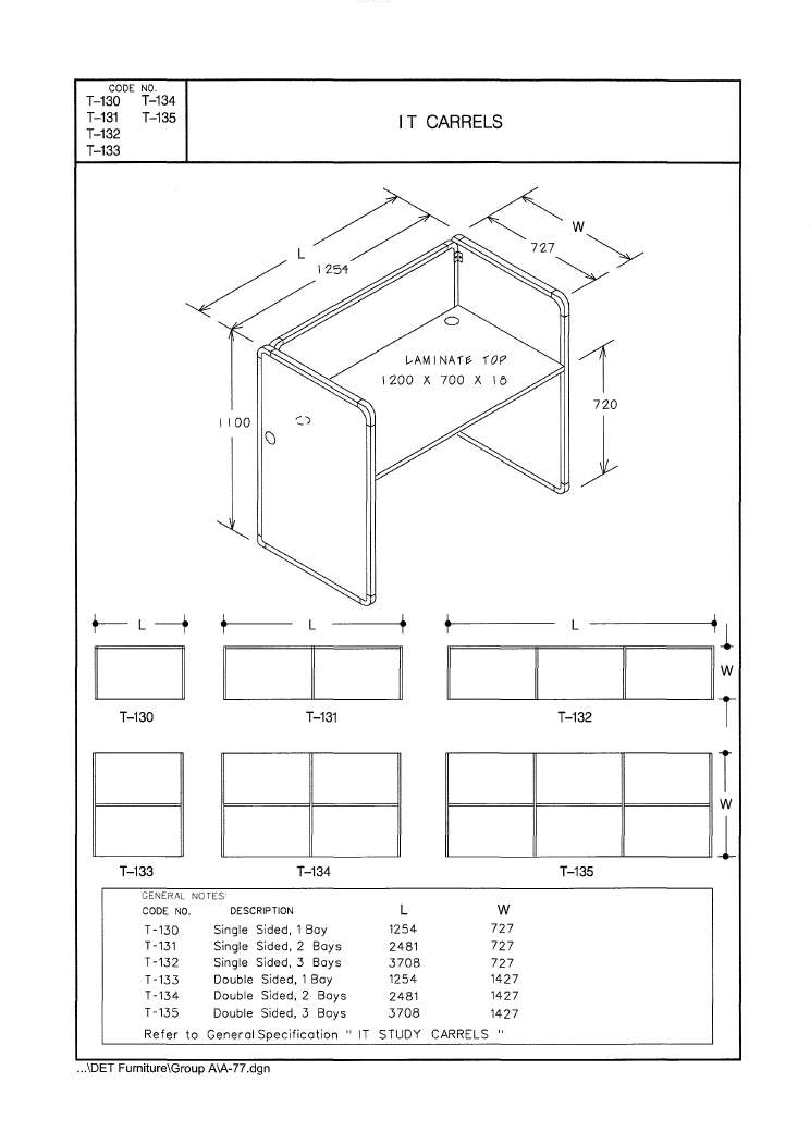 IT Carrel, Double Sided, 2 Bays, screen 1100 high