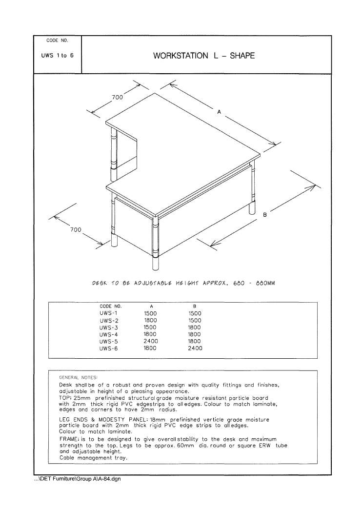 Workstation L-shaped, 1800 x 1800