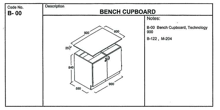 Bench Cupboard, 920