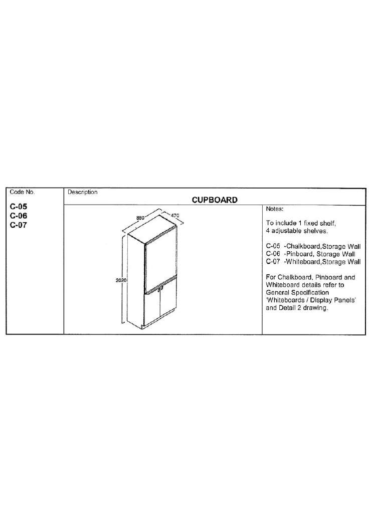 Cupboard, Pinboard, Storage Wall
