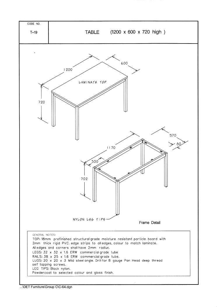 Table, Utility, F (720mm height)