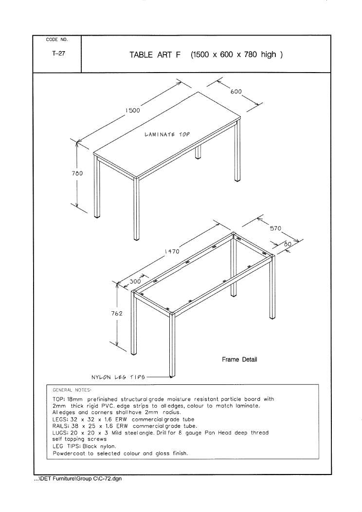 Table, Art, F (780mm height)